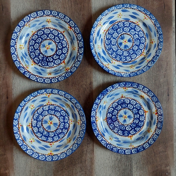 Temptations By Tara Old World Blue Salad Plates 8" Set Of 4 - Picture 1 of 10
